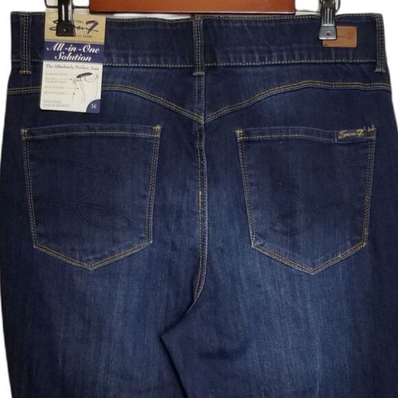 Seven7 All-In-One Solution High Rise Ankle Skinny Blue Jeans - Picture 4 of 9